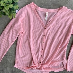 Live Love Dream Tie Front Thermal